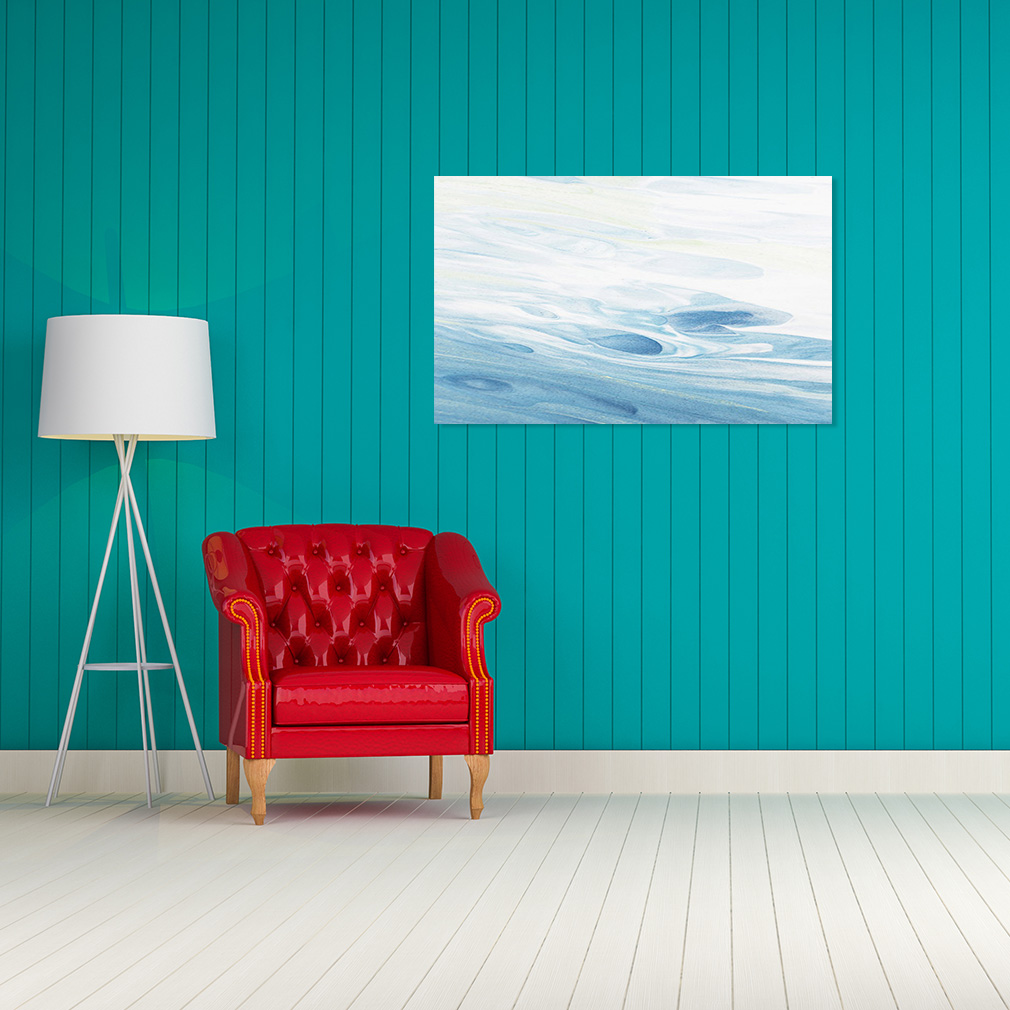 Letrero de pared decoración del hogar blanco y azul mar estilo B arte abstracto marco de fotos - Imagen 3 de 11